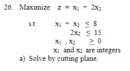 25. Consider the linear programming problem shown