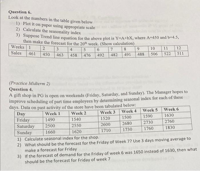 Question 6. Look at the numbers in the table