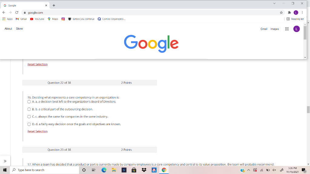 X G Google google.com Apps M Gmail YouTube Maps @