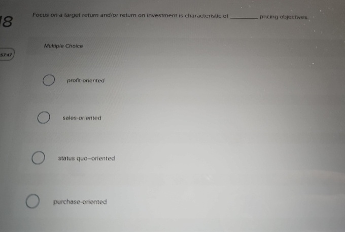 Focus on a target return and / or return on