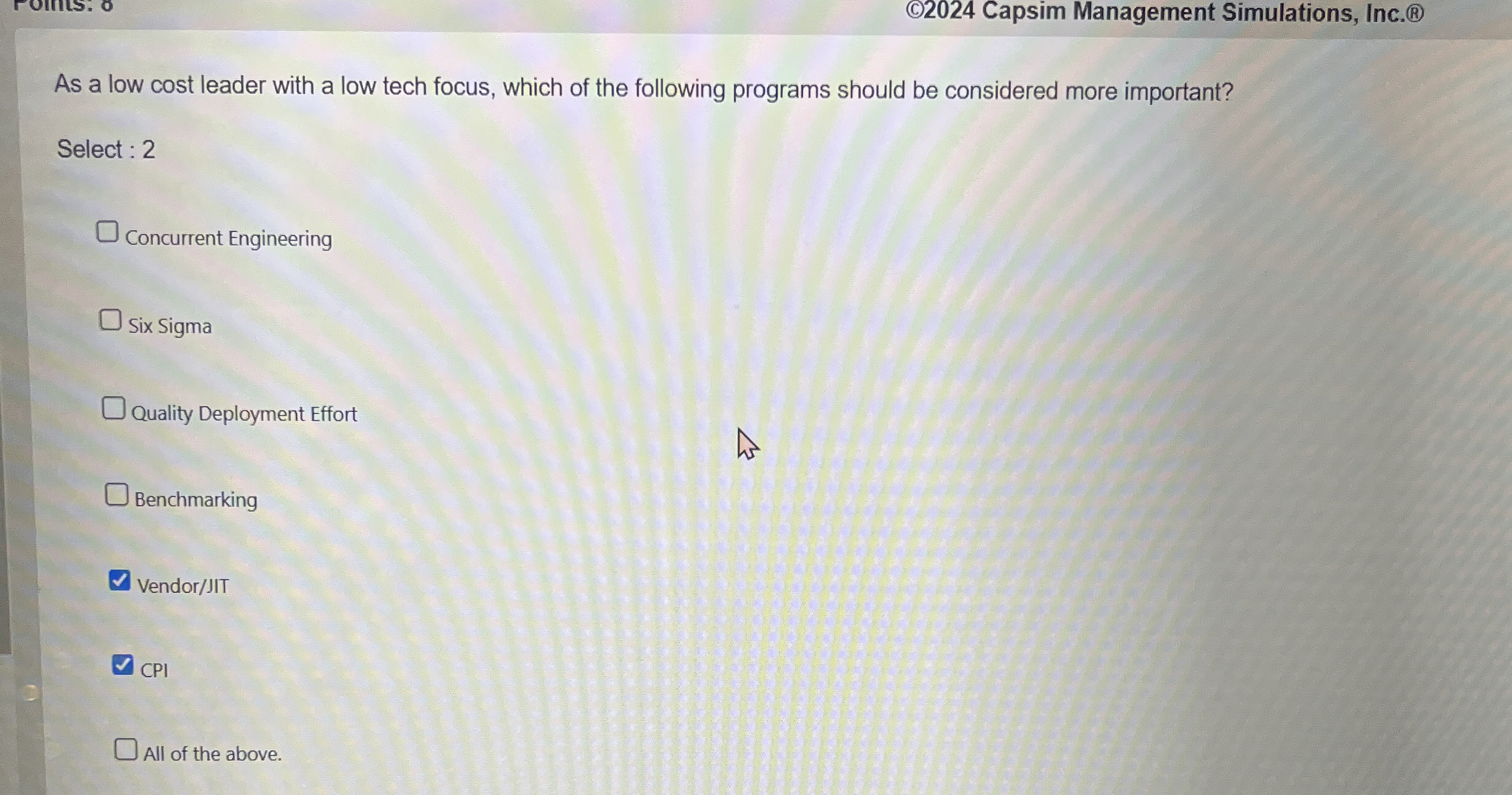 ( C ) 2 0 2 4 Capsim Management Simulations, Inc.