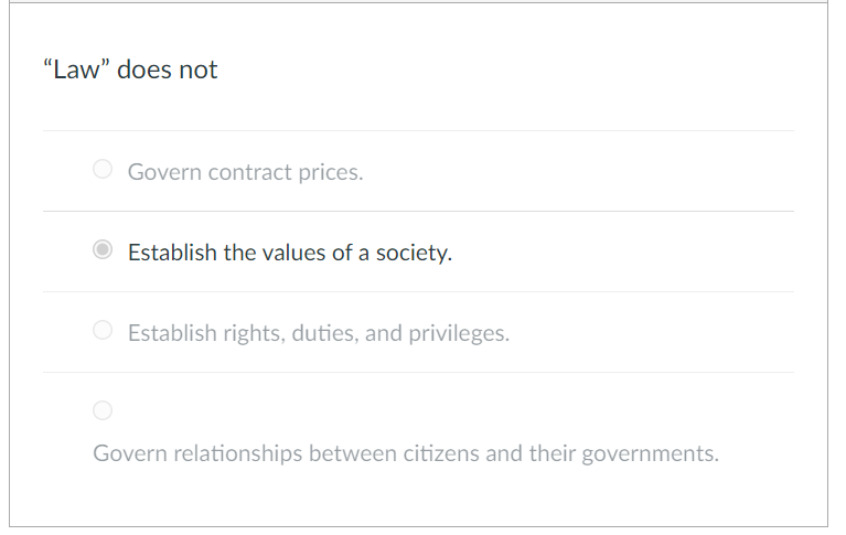 "Law" does not Govern contract prices. O