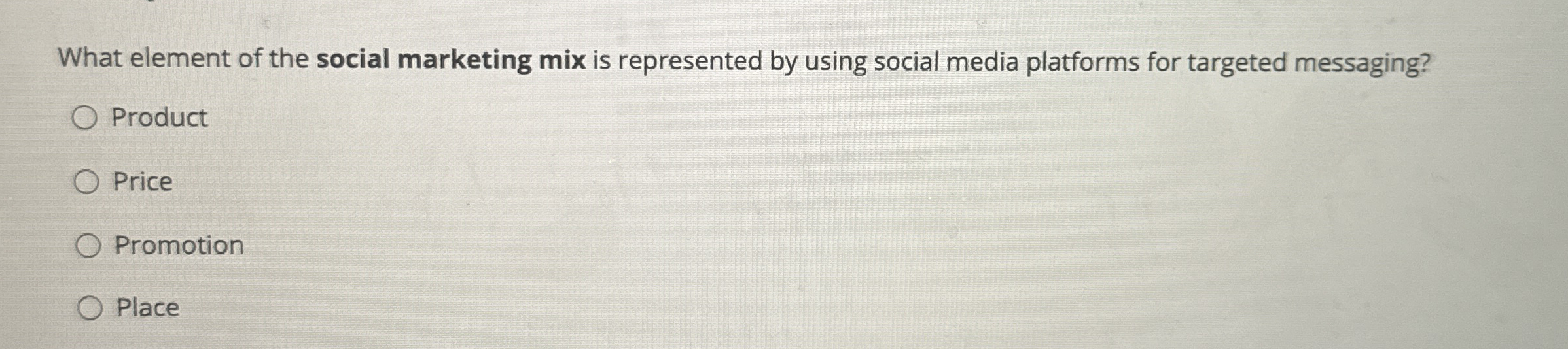 What element of the social marketing mix is