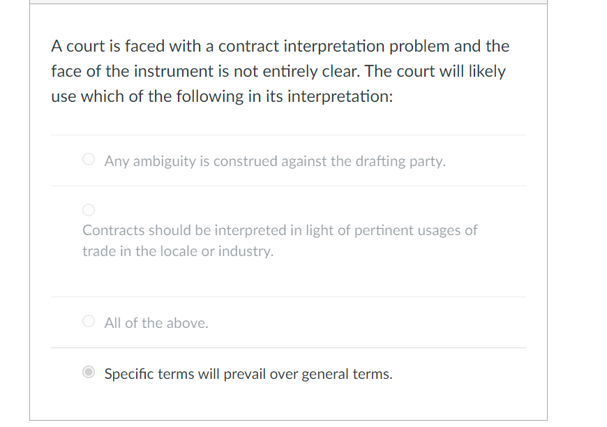 "Law" does not Govern contract prices. O