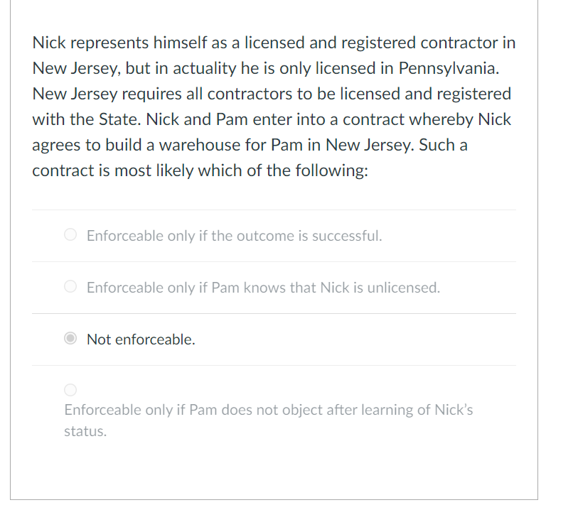 "Law" does not Govern contract prices. O