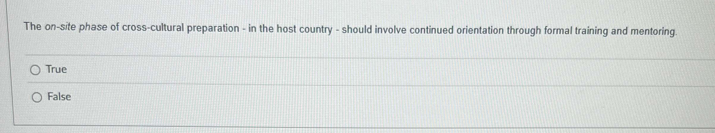 The on - site phase of cross - cultural