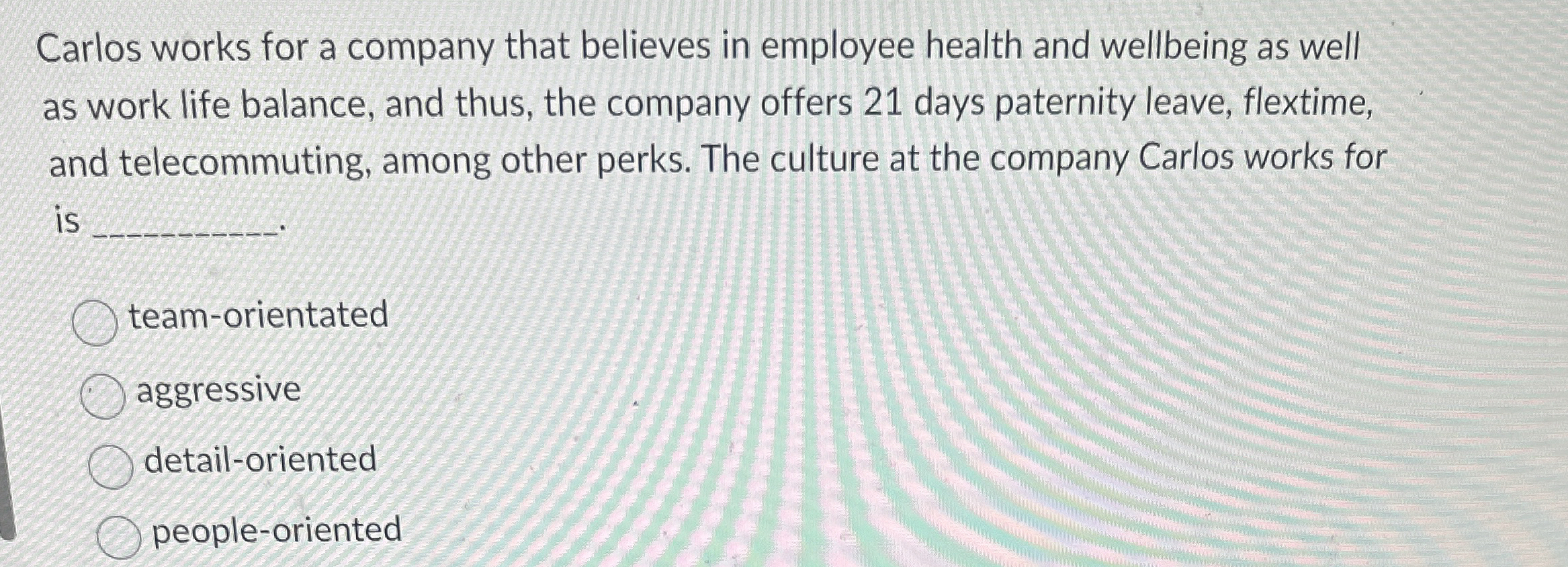 Carlos works for a company that believes in