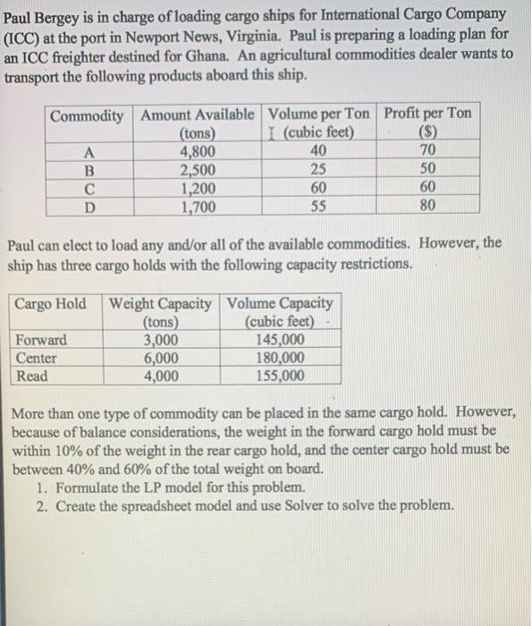 Paul Bergey is in charge of loading cargo ships
