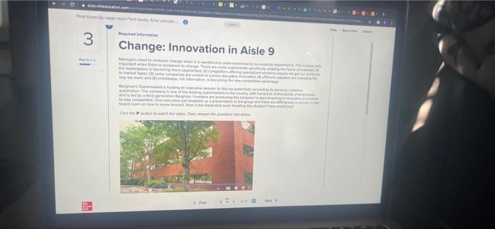 l 3 Change: Innovation in Aisle 9 wy Thema tam