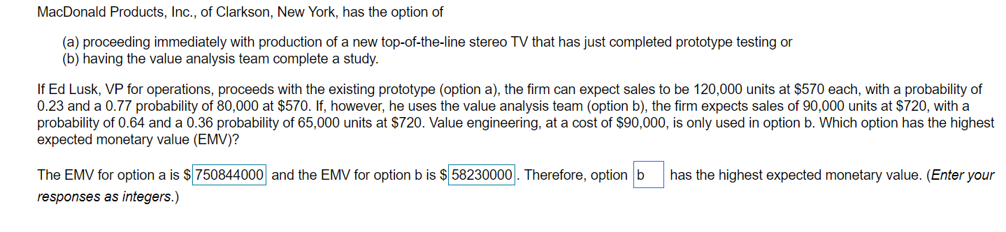 MacDonald Products, Inc., of Clarkson, New York,