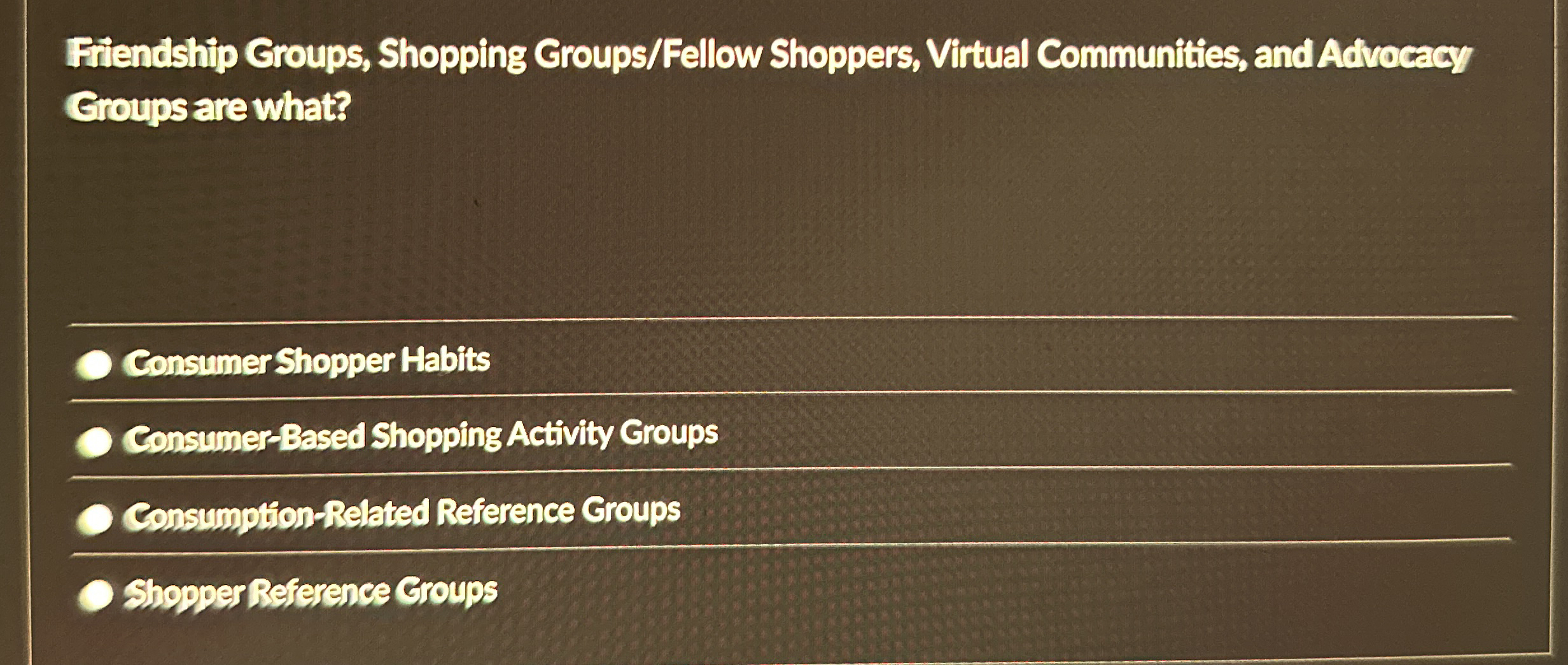 Friendship Groups, Shopping Groups / Fellow