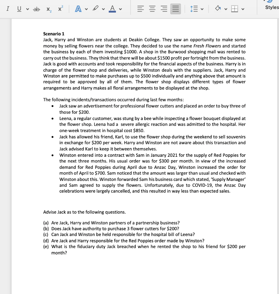 I U v ab X, X AvPvA v E v 1 Styles Scenario 1