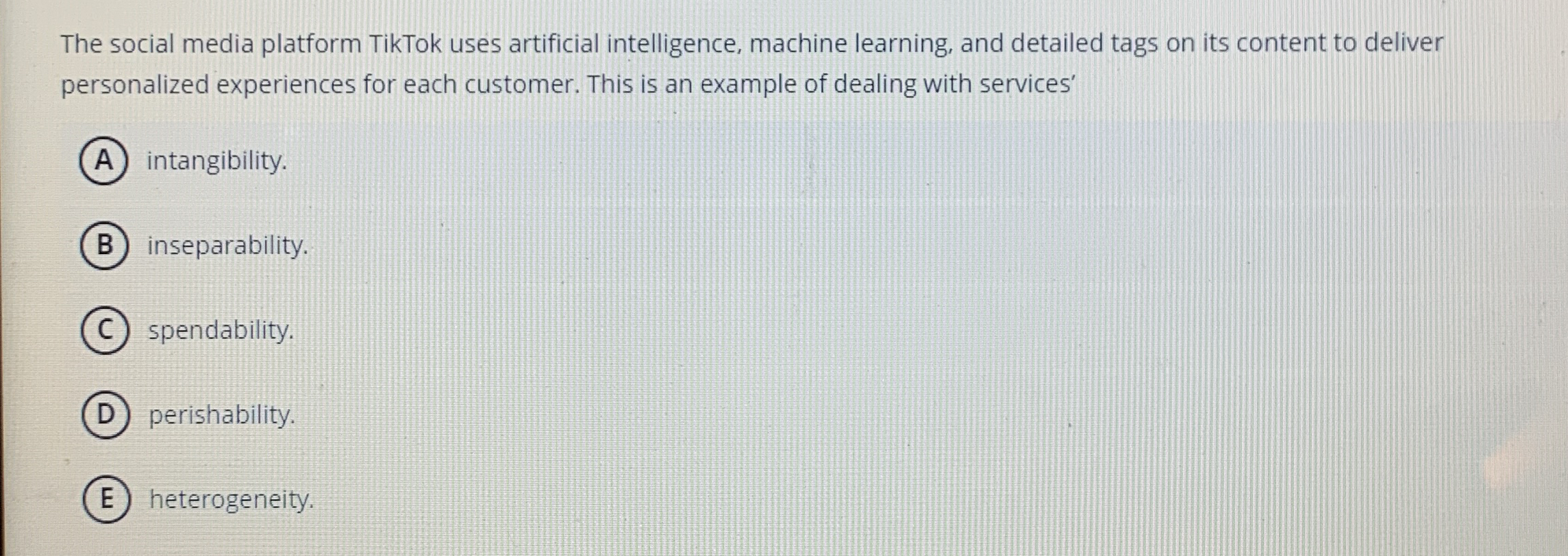 The social media platform TikTok uses artificial