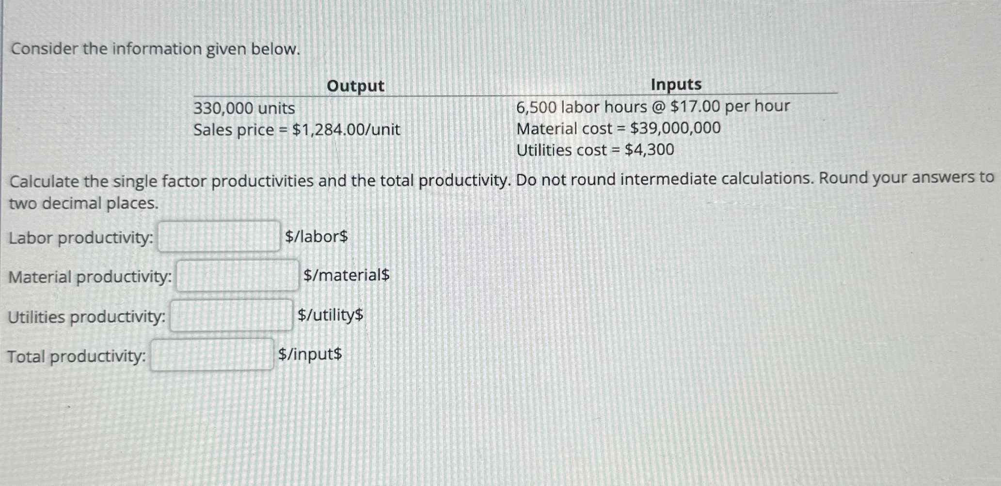Consider the information given below. \ table [ [