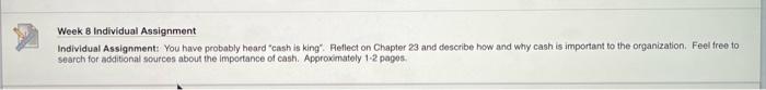 Week 8 Individual Assignment Individual