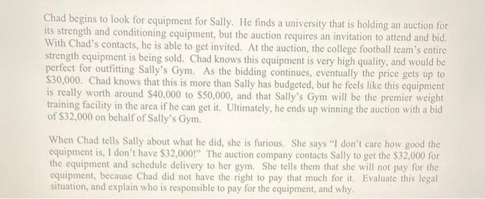 create a case study for the scenario Sally's Gym