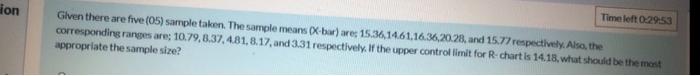 don Time left 02953 Given there are five (05)
