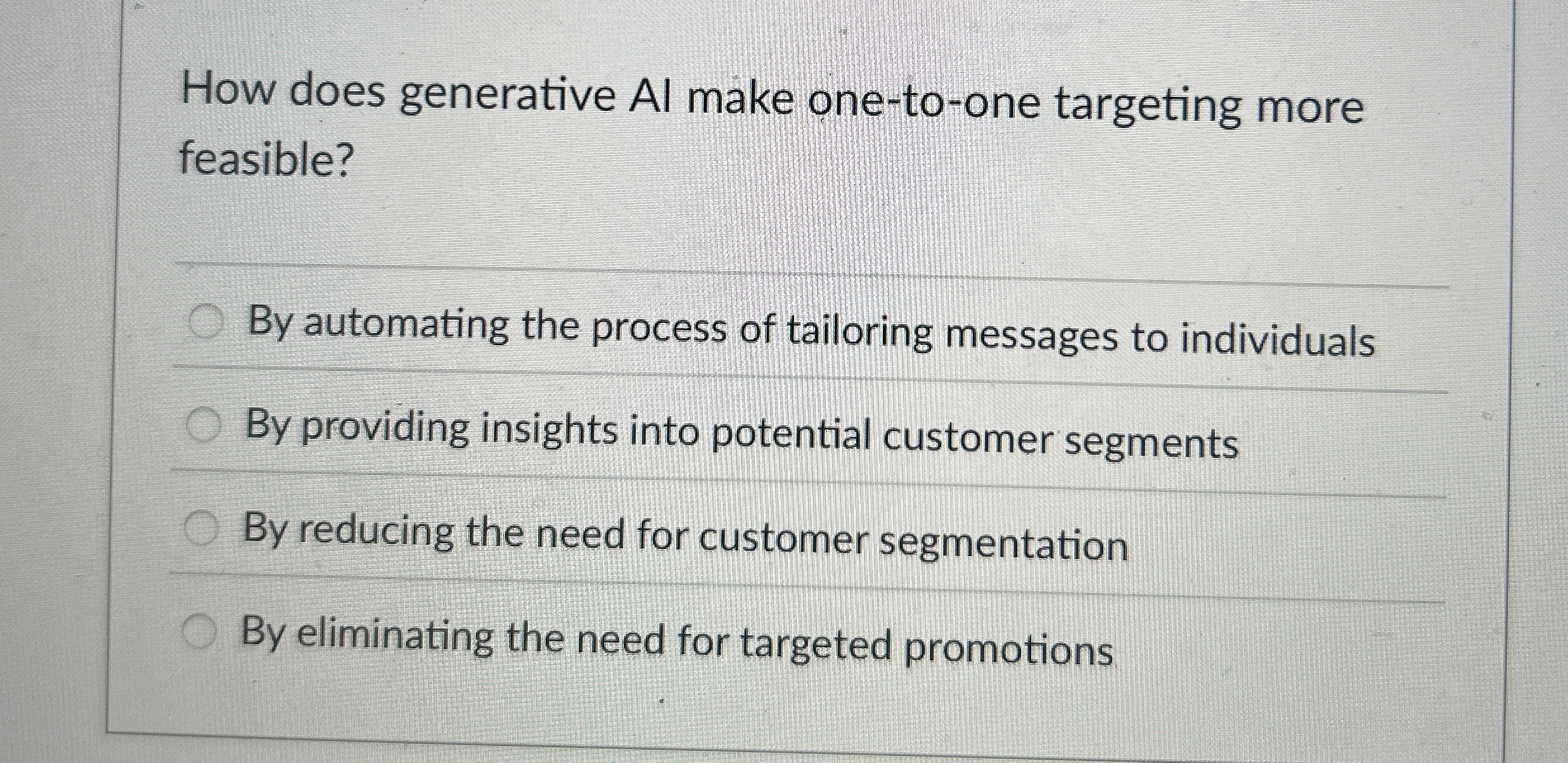 How does generative Al make one - to - one