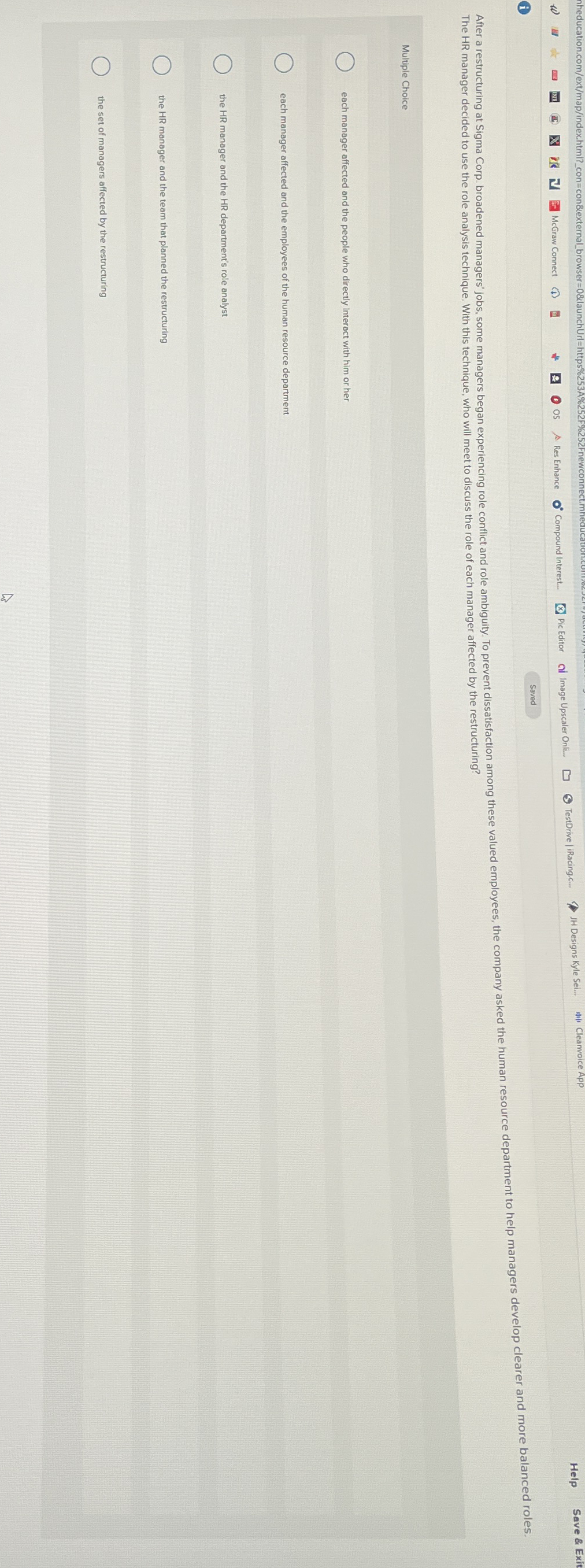 ( i ) Saved The HR manager decided to use the