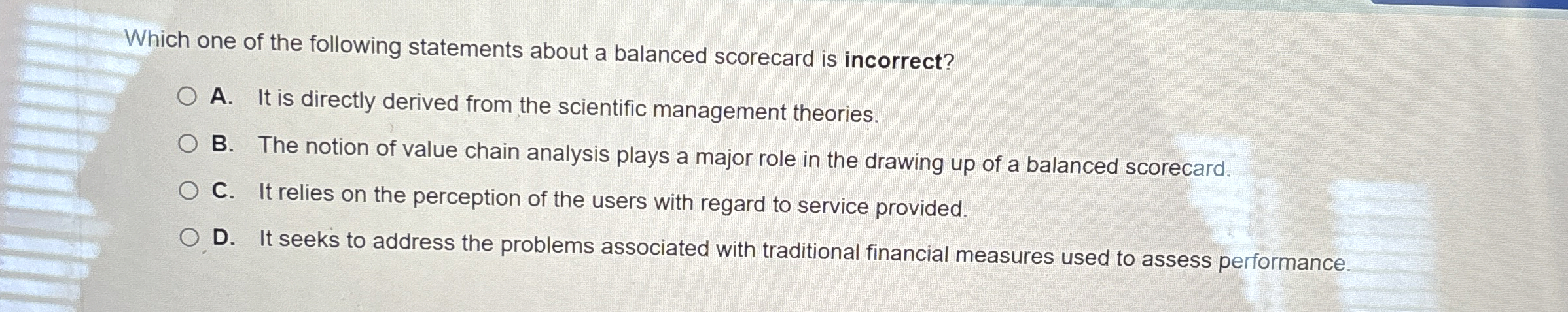 Which one of the following statements about a