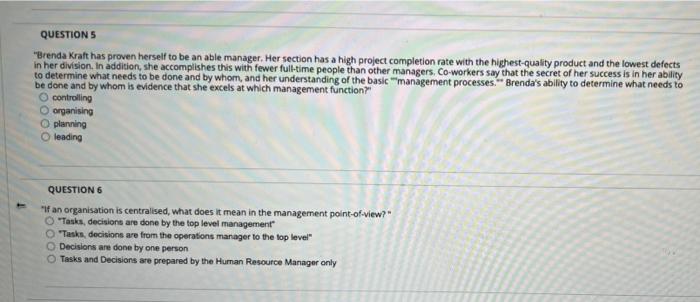 QUESTIONS "Brenda Kraft has proven herself to be