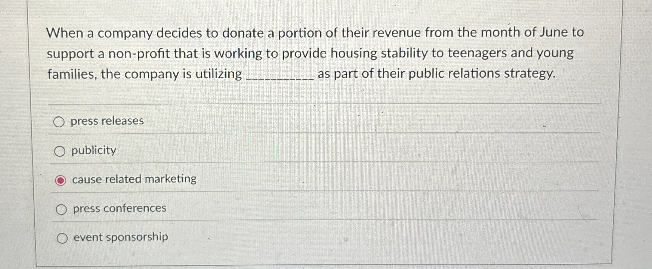 When a company decides to donate a portion of