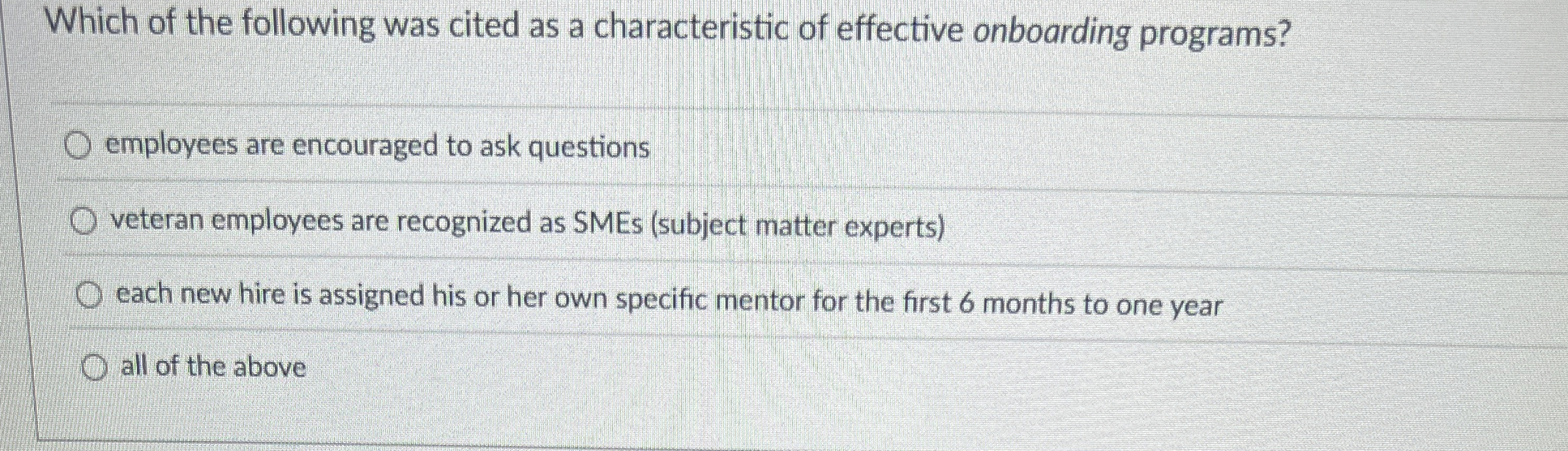 Which of the following was cited as a
