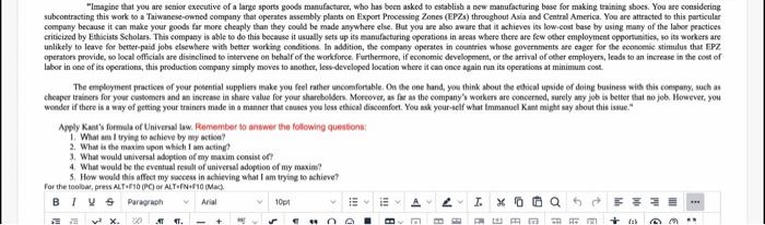 "Imagine that you are senior executive of a large