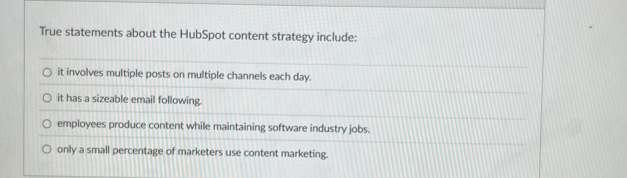 True statements about the HubSpot content