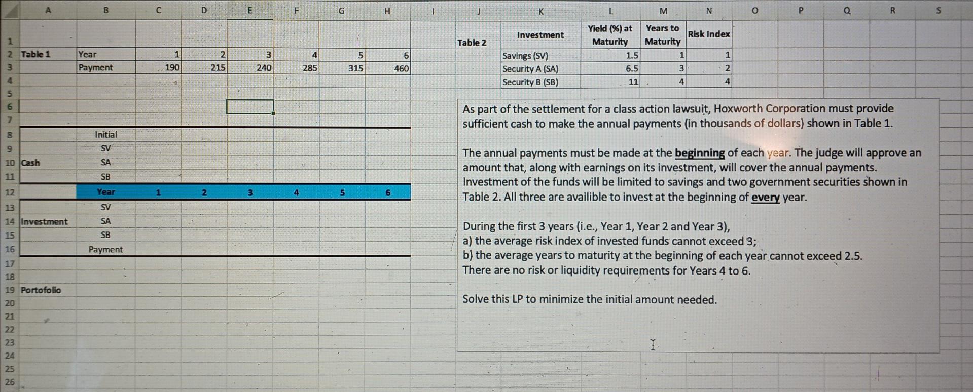 A B D E F G | H 1 J L M N o o P Q R S Investment