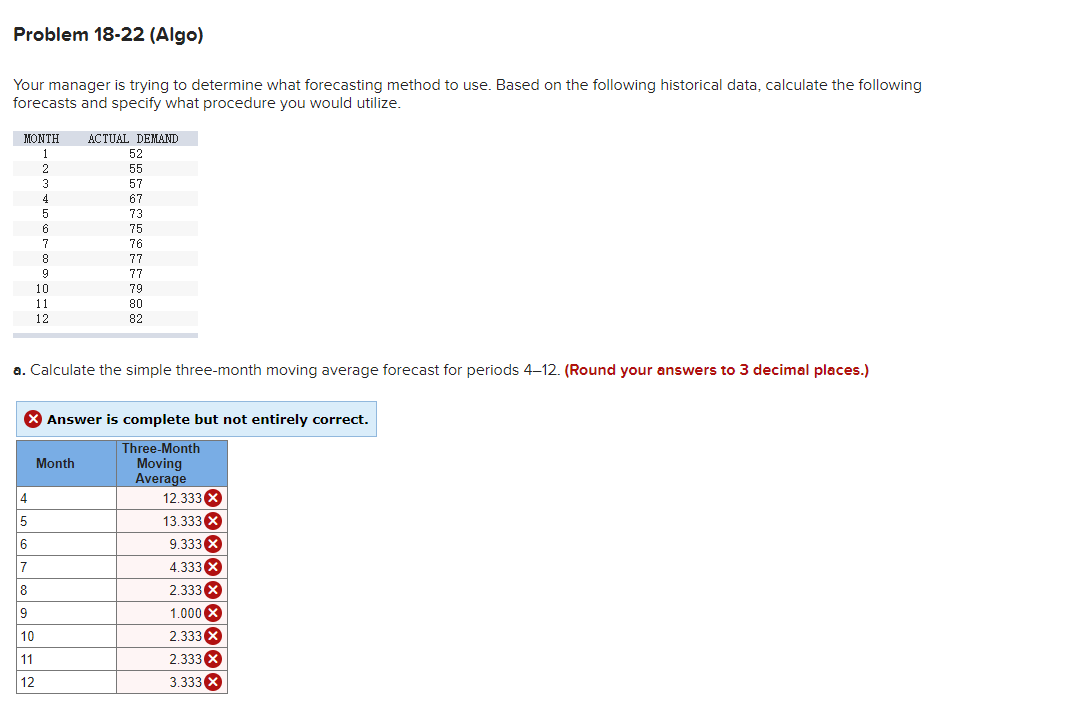 Problem 18-22 (Algo) Your manager is trying to