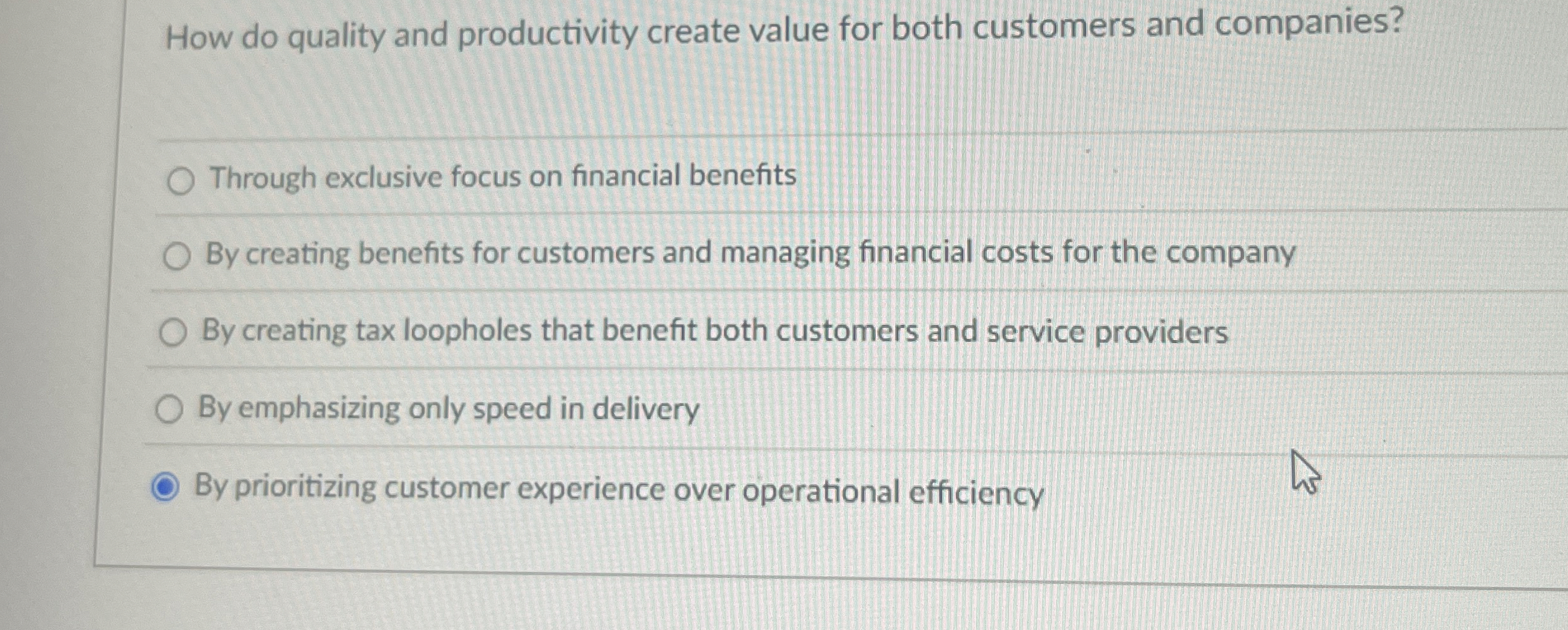 How do quality and productivity create value for