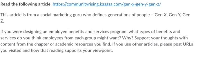 Read the following article: