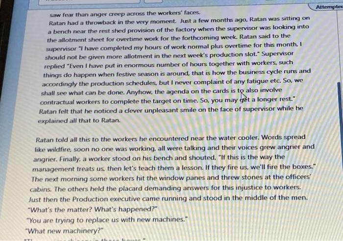 Q1. It was 9.30 a.m. when two trucks brought some