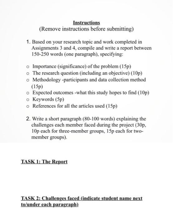 Instructions (Remove instructions before