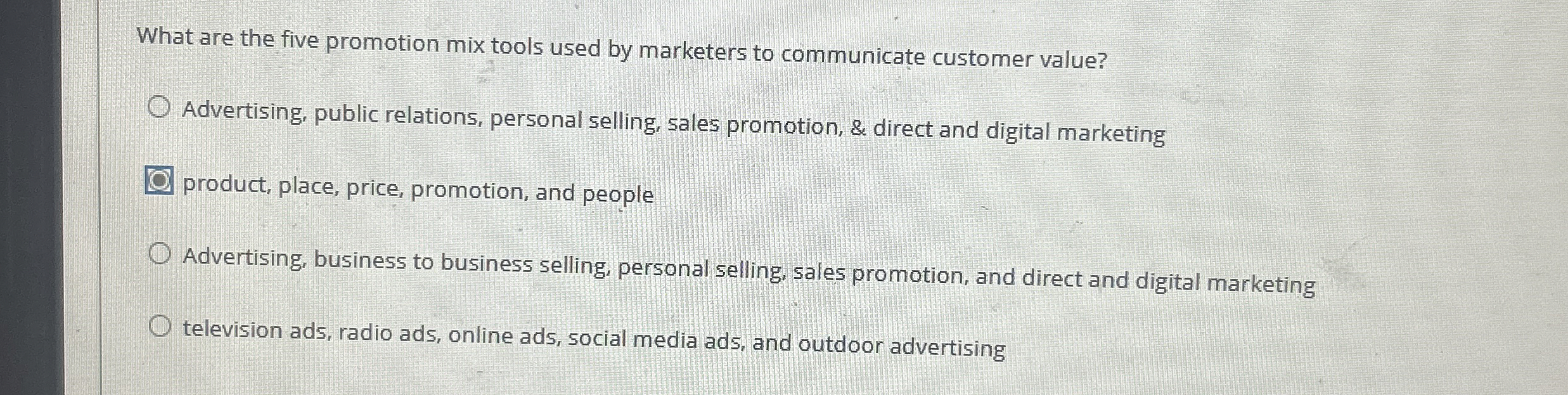 What are the five promotion mix tools used by