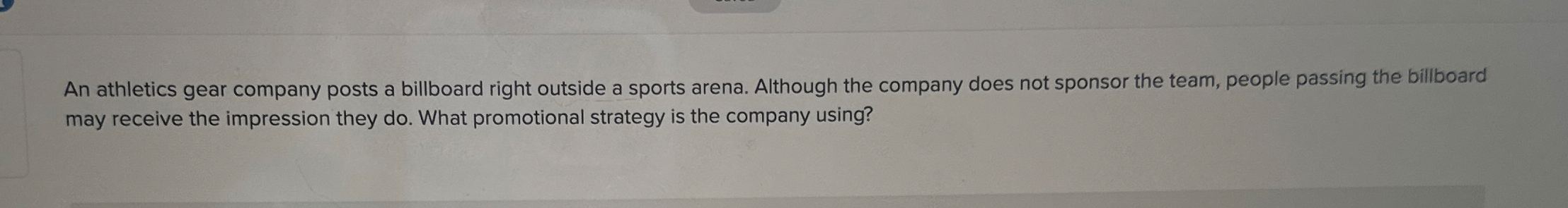 An athletics gear company posts a billboard right