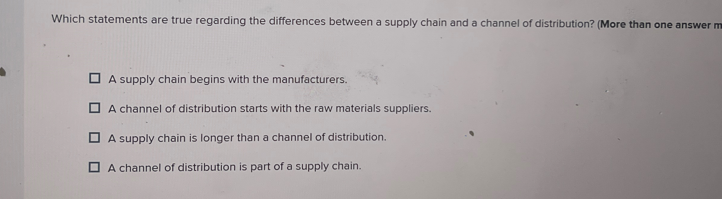 Which statements are true regarding the