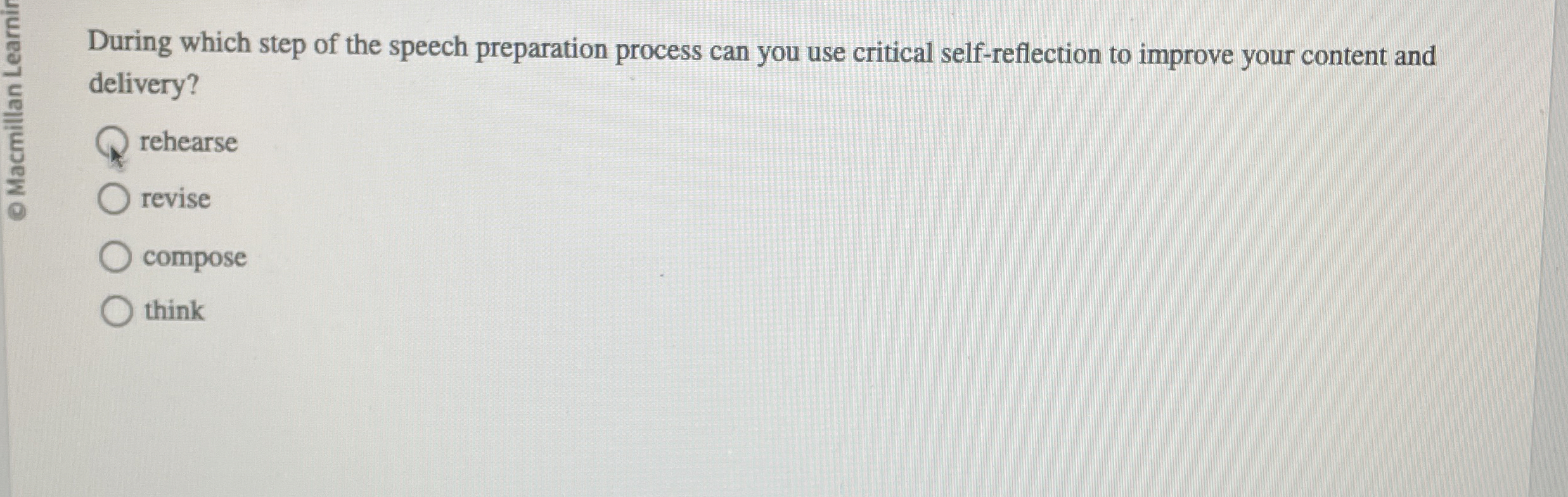 During which step of the speech preparation