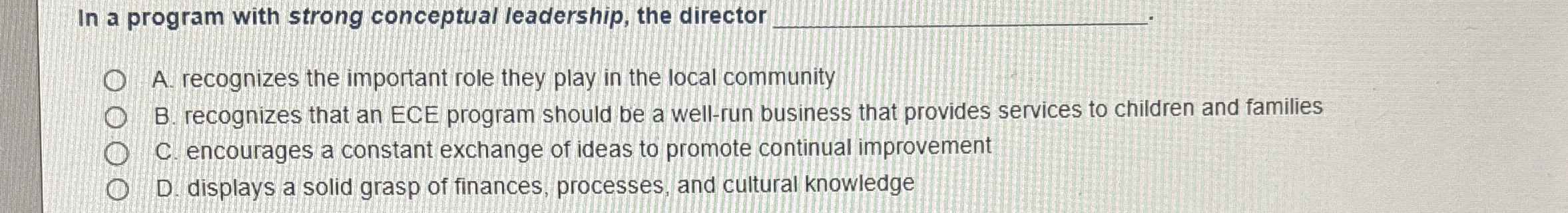 In a program with strong conceptual leadership,