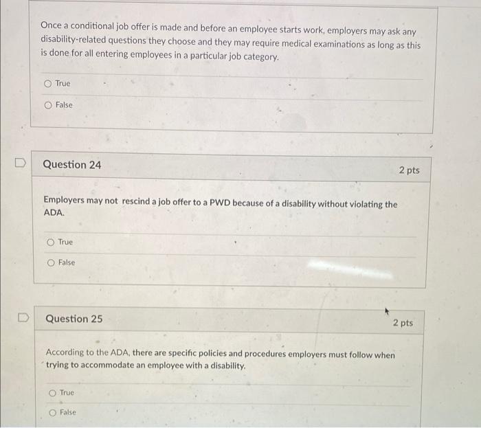 Once a conditional job offer is made and before