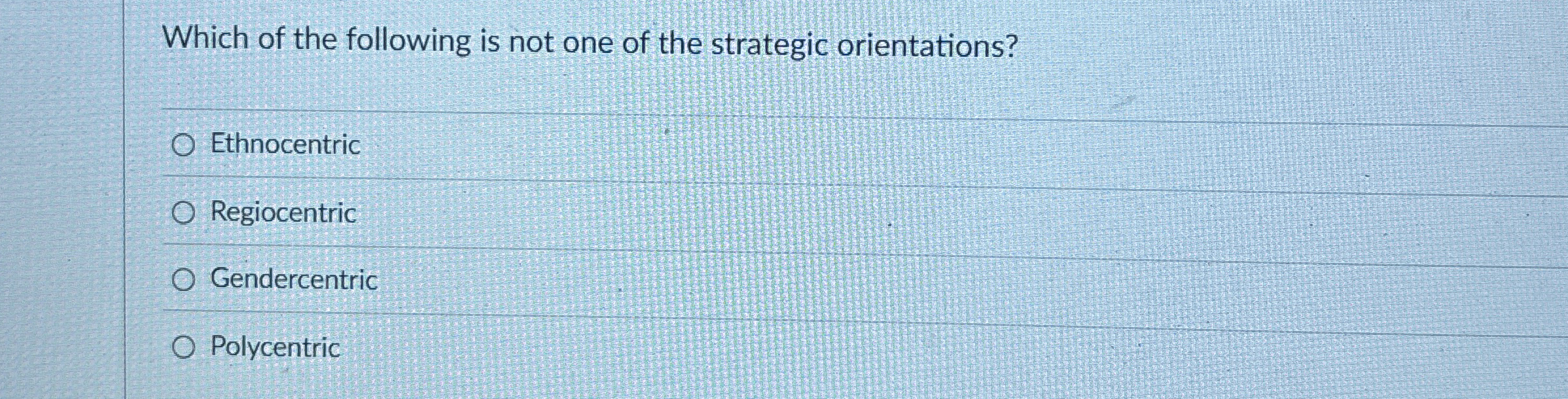 Which of the following is not one of the