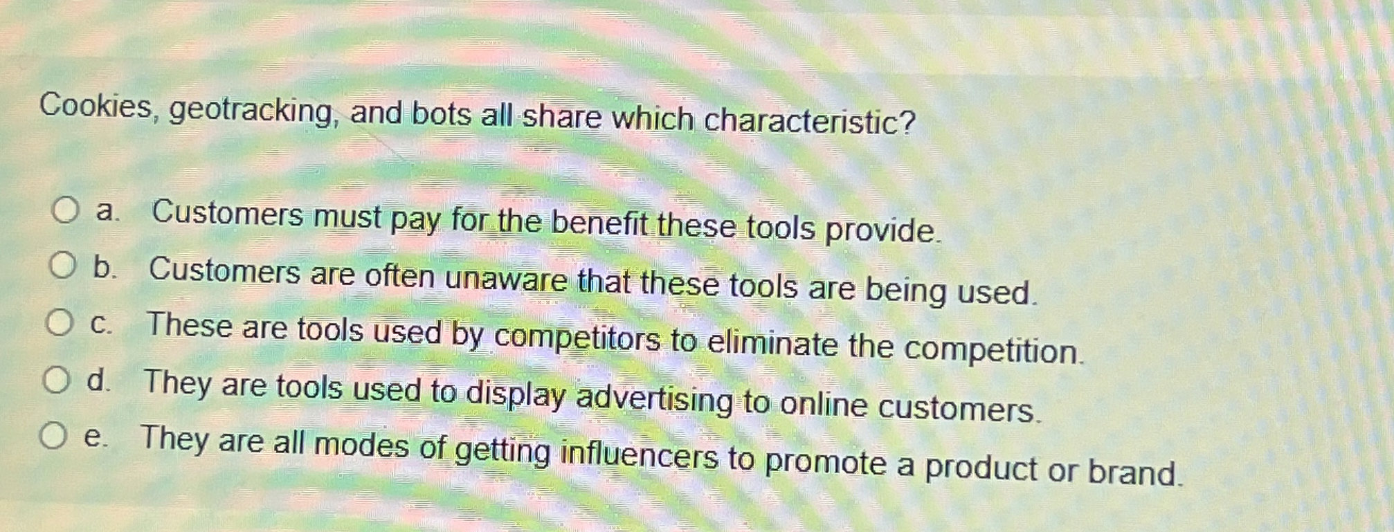Cookies, geotracking, and bots all share which