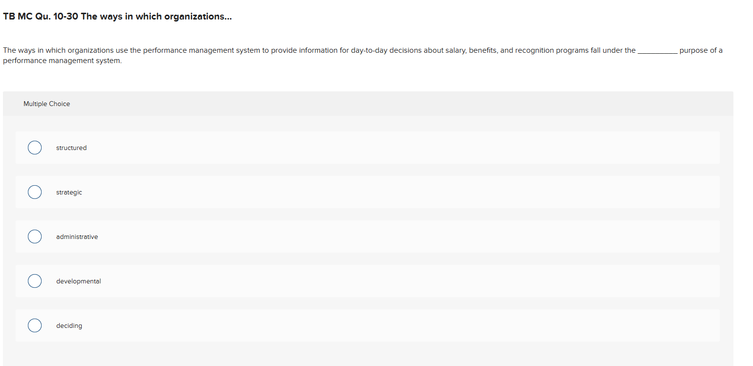 TB MC Qu . 1 0 - 3 0 The ways in which