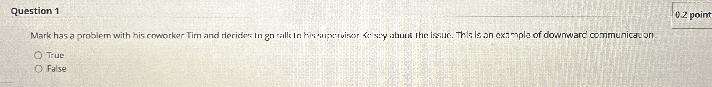 Question 1 Mark has a problem with his coworker