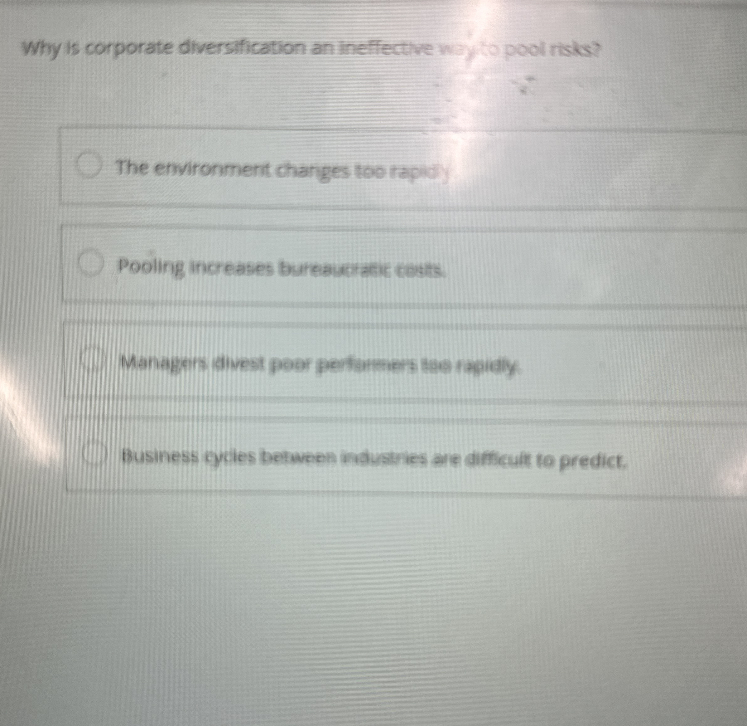 Why is corporate diversification an ineffective