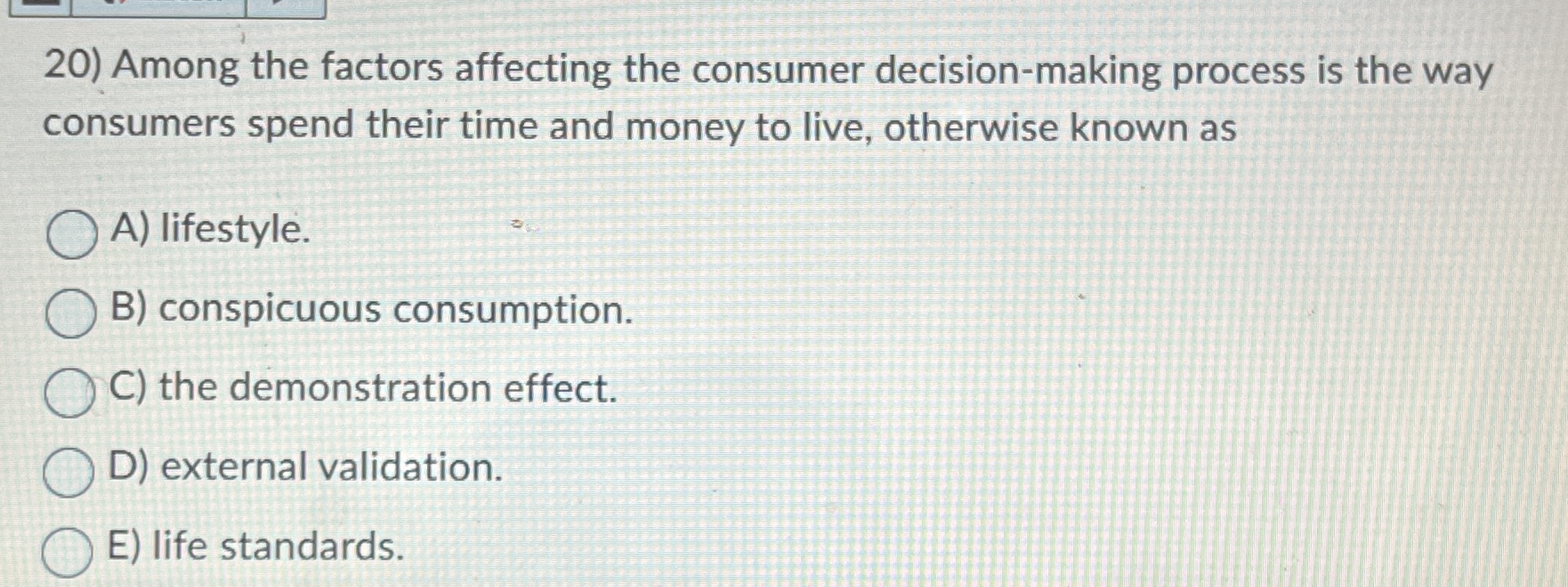 Among the factors affecting the consumer decision