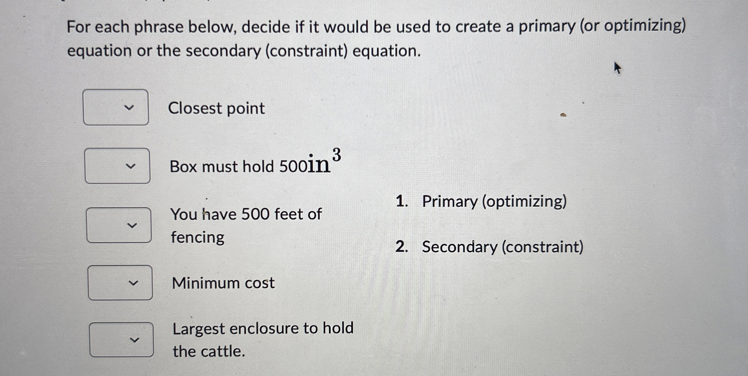 For each phrase below, decide if it would be used