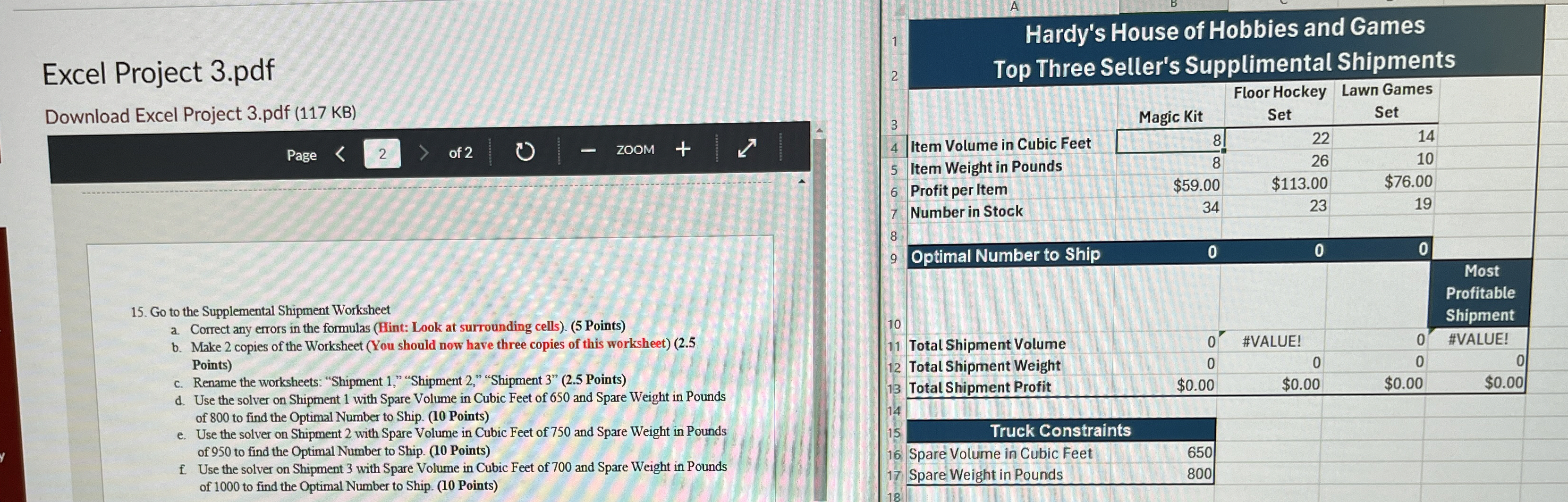 Excel Project 3 . pdf Download Excel Project 3 .