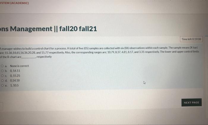 STEM CACADEMIC) ons Management || fall20 fall21